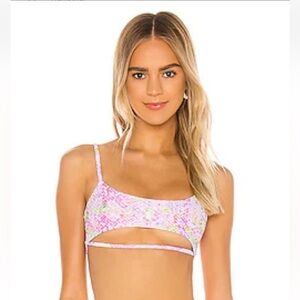 Lovers And Friends See Ya Swim Bikini Top in Psychedelic‎ Snake Sz XXS